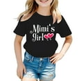 thumbnail image 1 of T-shirt Graphique Mignon pour Fille, Col Rond, Manches Courtes, Été, Décontracté, Noir, 110/5 A-6 A, 1 of 5