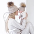 thumbnail image 3 of 2pcs / Set Adulto Niños Sombreros y Gorras de Invierno Punto Casquillo de Gorrita Tejida Azul Macarena Sombreros de los niños de la mamá, 3 of 7