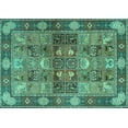 thumbnail image 1 of Ahgly Company Indoor Rectangle Persian Turquoise Blue Traditional Area Rugs, 5' x 7', 1 of 4