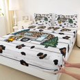 thumbnail image 4 of Manfei Leopard Print Camper Bed Sheets,Rustic Farmhouse Cabin Full Size Sheets,Brown,4pcs,1 Flat Sheet, 1 Fitted Sheet and 2 Pillowcases, 4 of 6