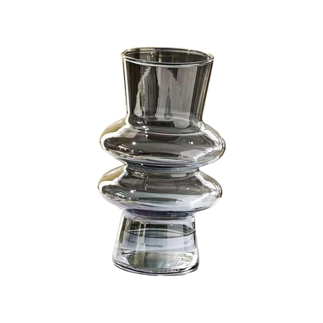 Glass Vase Hydroponic Vase Simple Flower Arrangement Table Flower Pot Decorative Big Gray