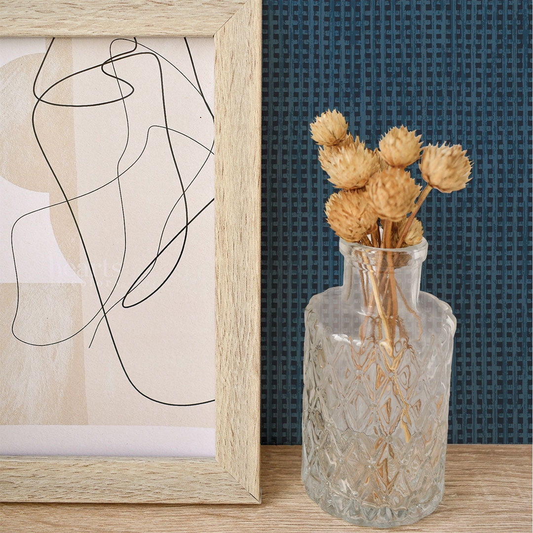 Tempaper Textured Rattan Blue Peel and Stick Wallpaper, 20.5" x 16.5'