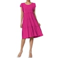 thumbnail image 1 of TheMoogan Women's PLUS Flutter Ruffle Cap Sleeve Tiered Jersey Babydoll A-Line Midi Day Dress, 1 of 6