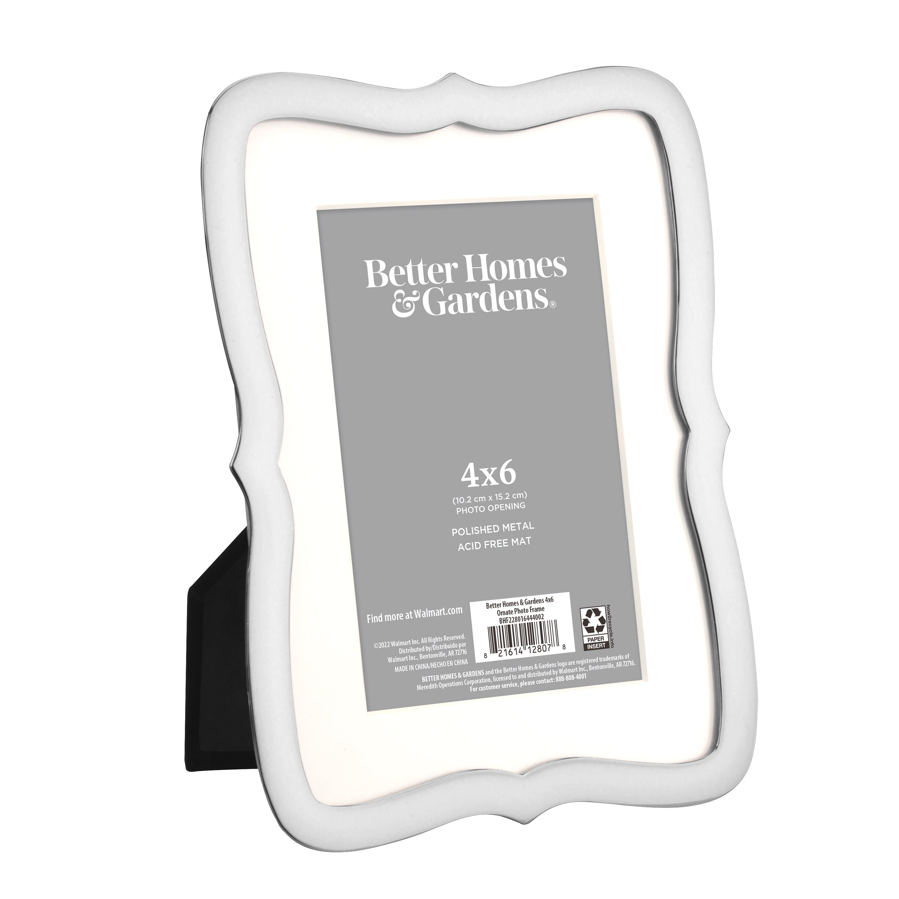 Better Homes & Gardens – 4x6 Picture Frame – Silver Ornate Tabletop Photo Frame