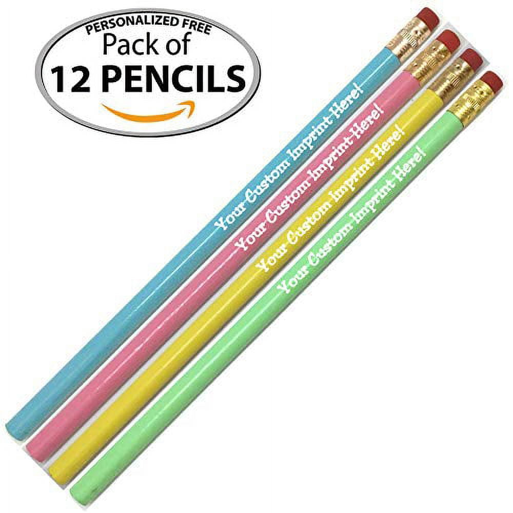 SPRING PASTELS Personalized Pencils Set of 5 Designer Color Combo Custom  Foil Printed HB No. 2 Graphite Pastel Colored Pencils 