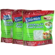 CoverMate Stretch To Fit Food Covers - 3 Pack, 3 Sizes Per Pack. Plastic Wrap Bowl Covers For Food. Stretch Lids - Reusable Food Wrap.