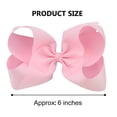 thumbnail image 2 of Southwit 2 PCS 6" Big Hand-made Grosgrain Ribbon Solid Color Hair Bows Alligator Clips Hair Accessories for Little Teen Toddler Girls Kids Set of 2 -Light Pink, 2 of 5