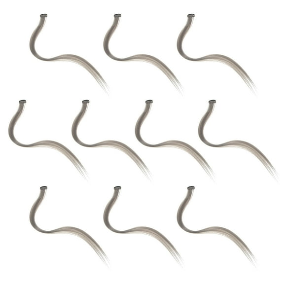 DRAFIDEEP 10Pcs Hair Piece Clip Grey with Realistic Look for Daily and Party Use