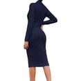 thumbnail image 3 of Autumn Winter Womens Long Sleeve Turtleneck Sweater Dresses Knitted Bodycon Midi Sheath Jumper Dresses, 3 of 4