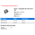 thumbnail image 2 of Starter - Compatible with 1983 Ford F-100, 2 of 2