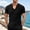 Black, variant on 100 Percent Cotton T-Shirts for Men Jerdar Men's Solid Color Pleated Frayed Edges Special V-neck Short-sleeved Shirt