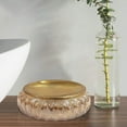 thumbnail image 4 of nu steel Glacier Amber Collection Glass with gold finish Trim Bar Soap Dish Tray for Bathroom Vanities, Countertops, Pedestals, Kitchen Sink - Store Hand Soap, Bars, Sponges, Scrubbers - Amber, 4 of 6