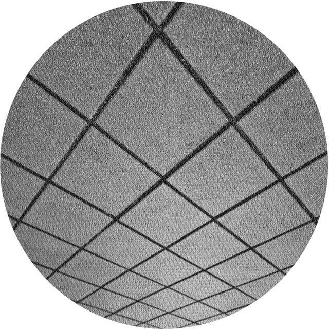 Ahgly Company Tapis d'Intérieur Ronds Transitionnels Gris Gray Lavables à la Machine, 4 Pieds Rond