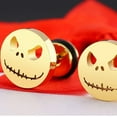 thumbnail image 2 of Stainless Steel Gothic Skull Cut Face Coktail Party Halloween Biker Stud Earrings, 2 of 4