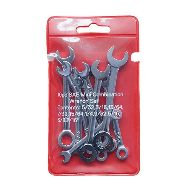 Graflsoa Clé Compacte à Double Usage - Options Métriques et Impériales - Acier Chromé-Vanadium - Taille de Poche Portable - 10 Pcs
