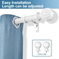 thumbnail image 6 of Urbanest 1" Adjustable Curtain Rod Set with Fluted Ball Finial Metal Window Drapery Rod, Modern Design, 6 of 6