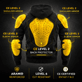 thumbnail image 3 of Men’s Armored Motorcycle Hoodie – CE Level 2 Armor, AA Rated, Aramid Lined Riding Hoodie (Riparo), 3 of 15