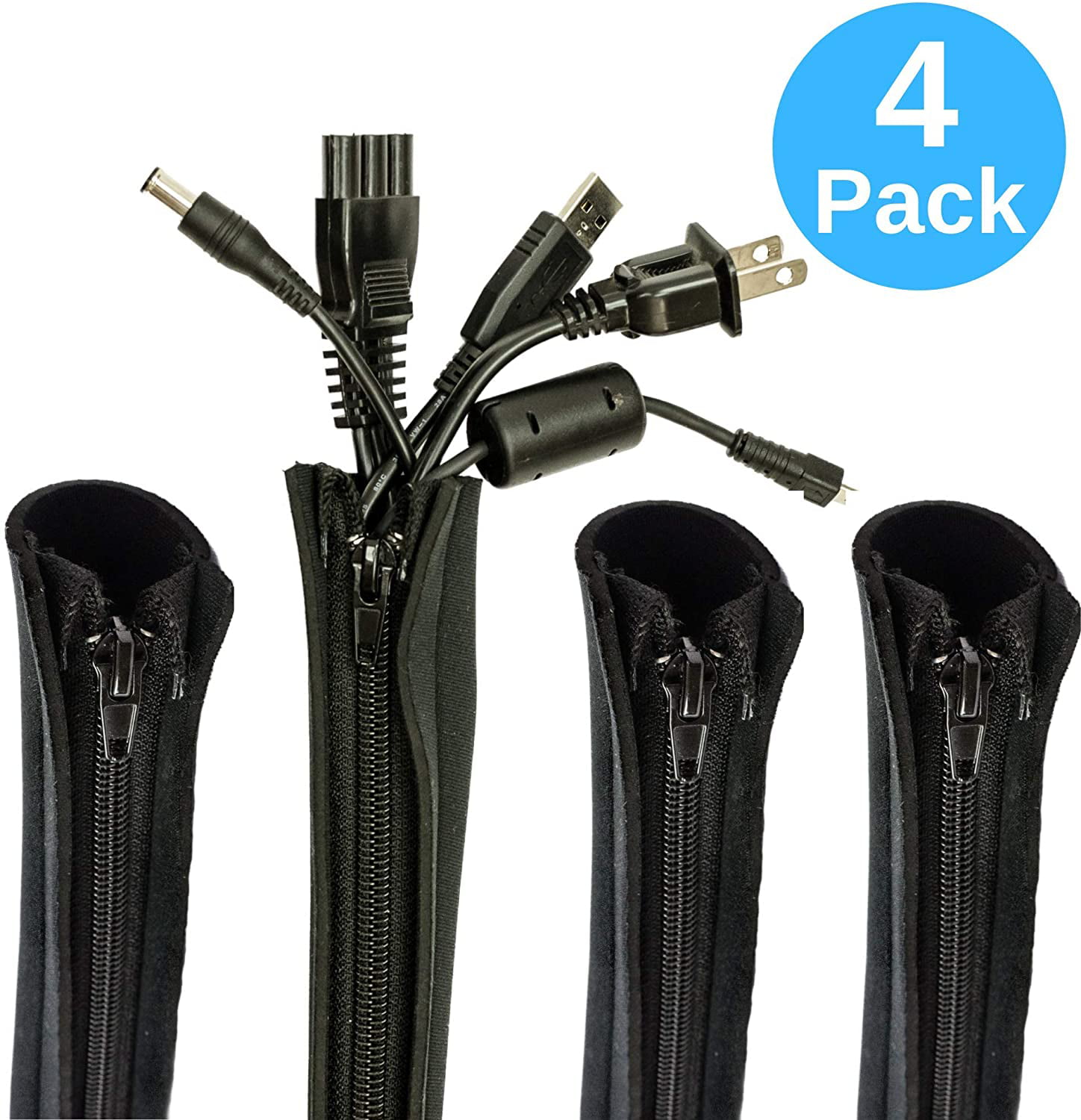 19.5" Expandable Computer Cord Organizer System Cable Management Sleeve II 