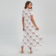 thumbnail image 2 of Christmas Santa Claus Pattern Printed Short Sleeve Maxi Dress, Jesus Christian Fashion Summer Maxi Dress For Women, 2 of 4