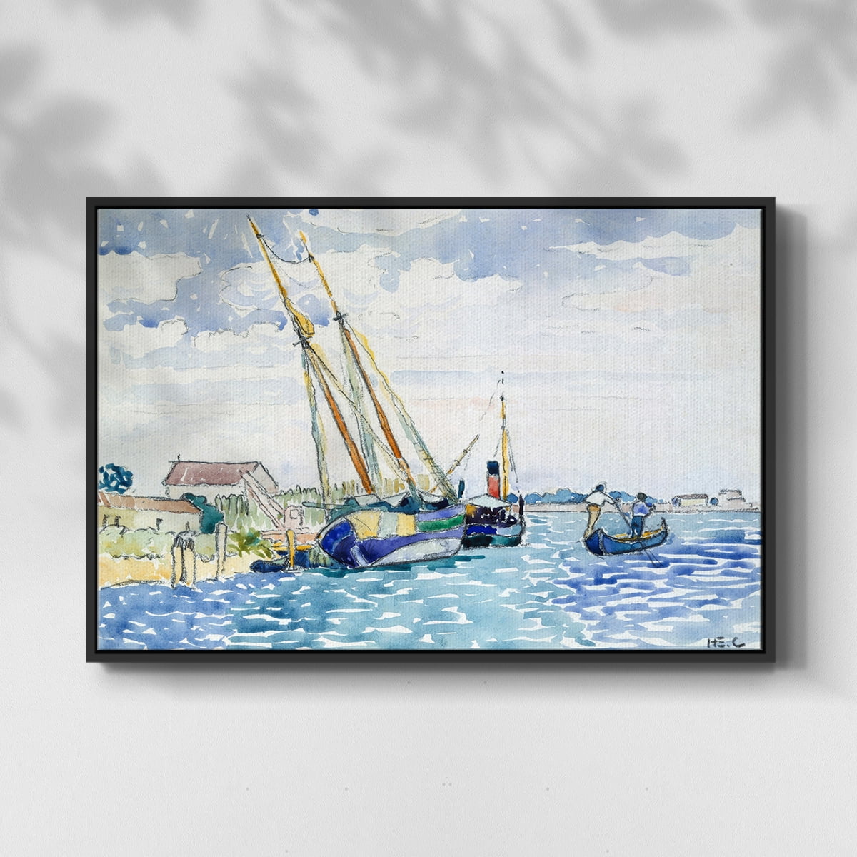 Vintage Landscape-CXLVII By Wexford Home Framed in Black Wood Gallery Wrapped Canvas 25 in. x 37 in.