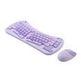 thumbnail image 4 of Wireless Ergonomic Keyboard and Mouse Combo - Cute Cat Design, Plug & Play USB Receiver, 1600 DPI Precision(Purple), 4 of 5