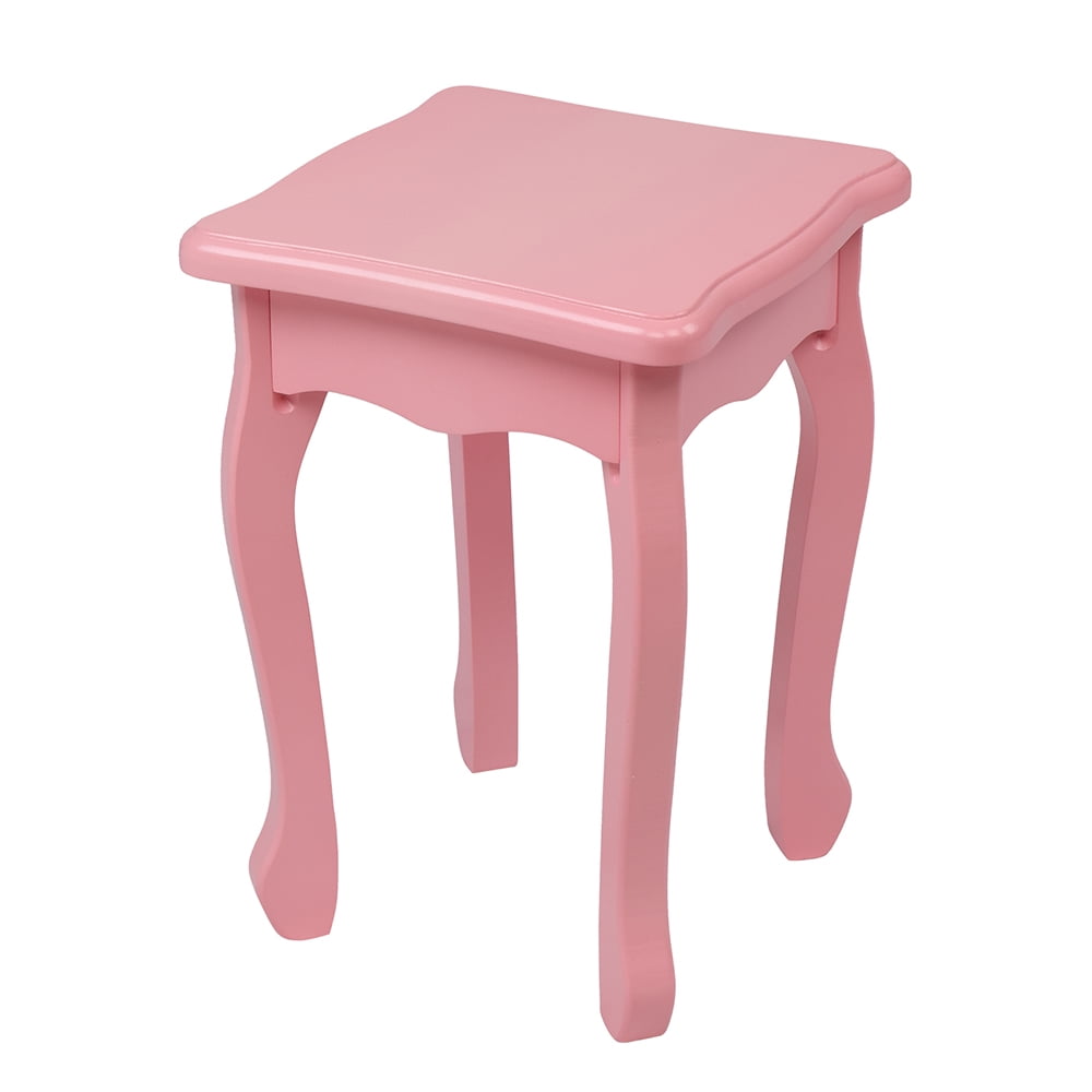 Private Jungle Children's Wooden Dressing Table Three-Sided Folding Mirror Dressing Table Chair Single Drawer,Pink Crown Style Private Jungle Children's Wooden Dressing Table Three-Sided Folding Mirror Dressing Table Chair Single Drawer,Pink Crown Style