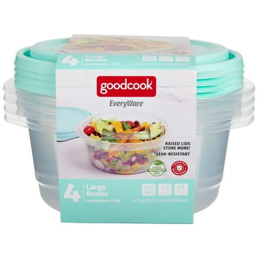 GoodCook EveryWare 6.2-Cup Large Bowls Food Storage Container, Set of 4 Mint