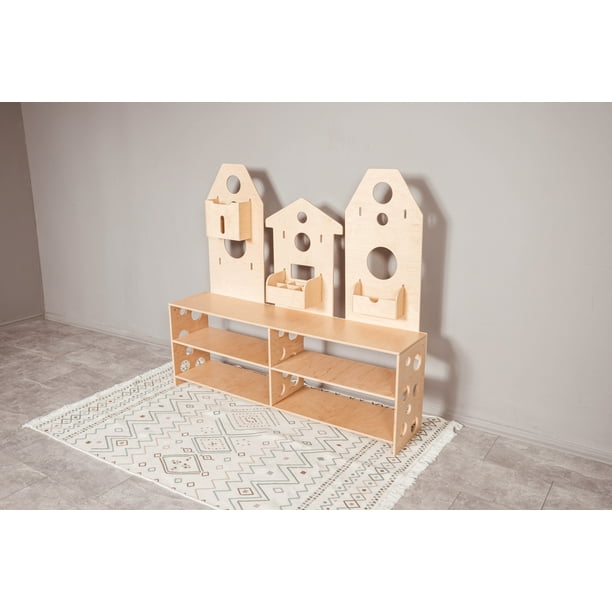 Montessori Floor Organizer, 3 Tier Bookshelf for Kiddos - WoodandHearts