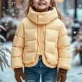 thumbnail image 6 of Cethrio Girls Puffer Jackets Size 7-8, Windproof Warm Full Zip Long Sleeve Winter Coats with Hood Yellow, 6 of 8