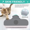 thumbnail image 4 of Pet Grooming Brush 95% Floating Hair Removal for Cats Dogs Skin Friendly Detangling Tool Stainless Steel Open Comb (Green), 4 of 5
