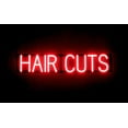 thumbnail image 1 of SpellBrite HAIR CUTS LED Sign for Business. 31.6" x 6.3" Red HAIR CUTS Sign Has Neon Sign Look With Energy Efficient LED Light Source. Visible from 500+ Feet, 8 Animation Settings., 1 of 4
