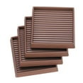 thumbnail image 1 of Almohadillas para muebles, protectores de piso de patas de silla de goma cuadradas, copas para ruedas antideslizantes con tiras antideslizantes para pisos de madera, marrón 3'', 1 of 5