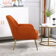 thumbnail image 6 of YesFashion Accent Chair Wide Armchair Single Sofa Upholstered Chair Solid Wood Frame Velvet Sherpa Armchair for Home, Office, Living Room, Bedroom, Lounge, 6 of 9