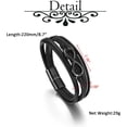 thumbnail image 5 of Mens Infinity Leather Bracelet Love Knot Infinity Bracelets with Stainless Steel Clasp Friendship Infinity Love Symbol Wristband Cuff Bangle Personality Braided Bracelets for Men, 5 of 6