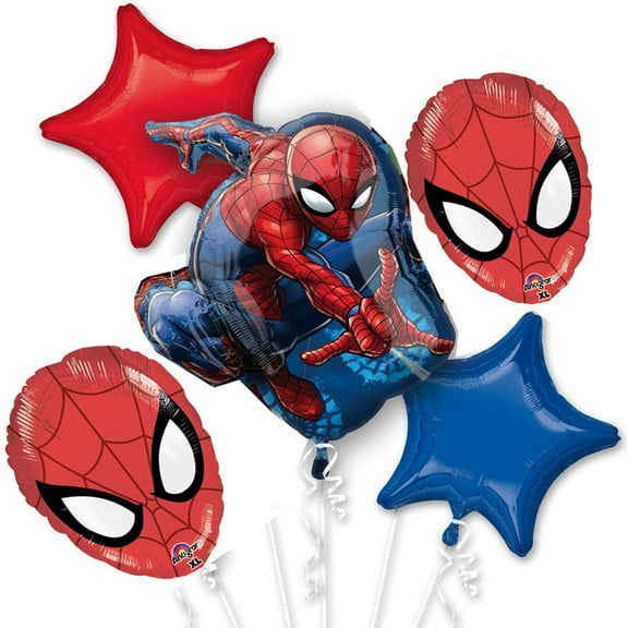 Spiderman Balloon Bouquet 5pc