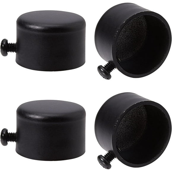 4pcs Curtain Rod Finials Black Metal Curtain Finials Finials with Screws 28mm Cylindrical Curtain Rod Finials Heads for Home Office Curtain Accessories