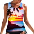 thumbnail image 2 of Babysbule Women's Tankini Sets Classic Print High Neck Tops Bathing Suit Tops For Women Tank Tops Two Piece Swimsuits, 2 of 7