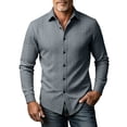 thumbnail image 2 of Aimik Men's Textured Knit Button Down Shirt Slim Fit Long Sleeve Turndown Collar Casual Shirt for Smart Casual Outfits, 2 of 6