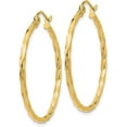 thumbnail image 2 of 14k Yellow Gold Twist Polished Hoop Earring - 26mm, 2 of 6