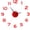 Red, variant on Wall Clock Set with 3D Acrylic Numbers, Drill-Free Glow in Dark Decor, 40cm for Bedroom