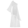 thumbnail image 3 of iiniim Liturgical Dance 2pcs Outfits for Womens Worship Dress Sheer Lace Praise Dance Tunic Overlay Ivory XXL, 3 of 7