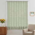 thumbnail image 3 of Sage Green Striped Sheer Curtains 54 Inches Long, Modern Abstract Art Geometric Stripes Light Filering Curtains, Breathable Simi Curtain Privacy Drapes for Kitchen Bathroom Small Window Treatment, 3 of 9