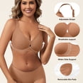 thumbnail image 3 of Qylux Womens Wireless Jelly Bras No Underwire Seamless Push Up Supportive Full Coverage Comfortable Everyday Tshirt Bralettes,Coffee, 3 of 7