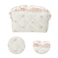 thumbnail image 4 of Unique Bargains 1 Pc Lace Bow Ruffles Makeup Bag for Everyday Use 3.94 in Pink, 4 of 5