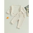 thumbnail image 4 of ZAXARRA Ensembles de Pantalons 2 Pcs pour Bébés Garçons Manches Longues Col Rond Chandails en Molleton et Pantalons Unis, 4 of 9