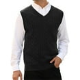thumbnail image 3 of LANGWYQU Spring Fall Men Sleeveless Knit Vest Sweater V-Neck Casual Pullover, 3 of 5