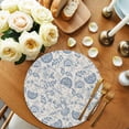 thumbnail image 2 of Blue Paisley Round 13 Inch Placemats Set of 6, Vintage Boho Flower Botanical Leaf Branch HeatResistant Non Slip Place Mats for Dining Table, Wipeable Braided Kitchen Table Mats for Housewarming, 2 of 9