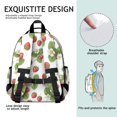 thumbnail image 5 of Strawberry and Leaf White Pattern Cute School Backpack Bag for School with Padded Back and Adjustable Shoulder Straps 15.25"x11.5"x5.25", 5 of 5