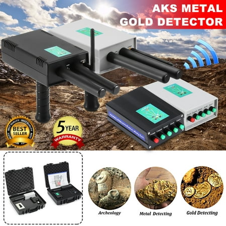 Updated Microcomputer AKS Metal Detector 3281FT Long Range Finder Undergroun d Depth Scanner Geolocation Tracker & Distance Targeting for Gold, Silver, Coins, Jewelry, (Best Metal Detector For Depth)