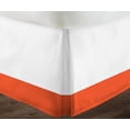 thumbnail image 3 of 1 Piece Split Corner Two Tone Tailored Bed Skirt By D.N.G. BEDDINGS, Olympic Queen Size 18 Inch Deep Pocket, 800 TC, 100% Egyptian Cotton, Solid White/Orange Color., 3 of 3